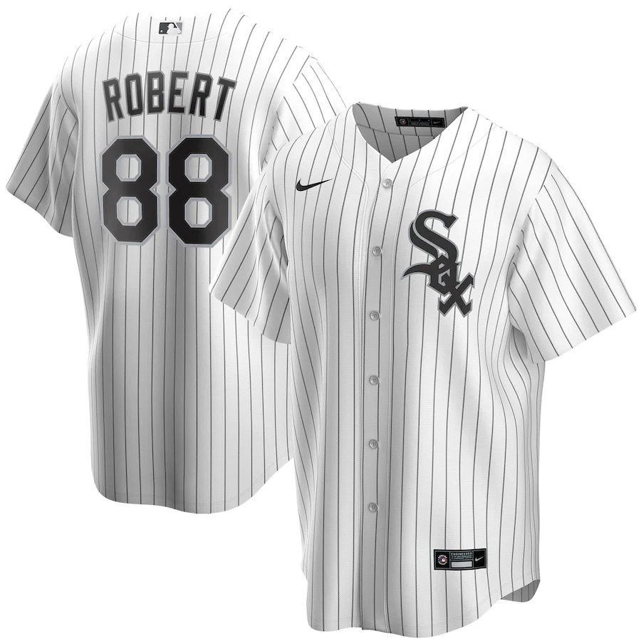 Mens Chicago White Sox #88 Luis Robert Nike White Replica Player Name MLB Jerseys